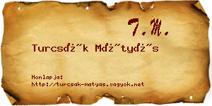Turcsák Mátyás névjegykártya
